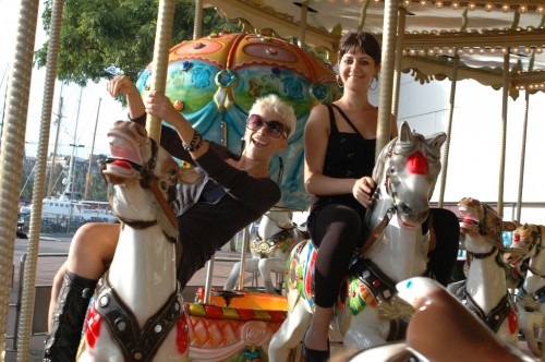 Valeria and Cinzia on the Carousel
