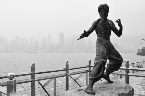 Bruce Lee's sculpture on Avenue of Stars in Hong Kong