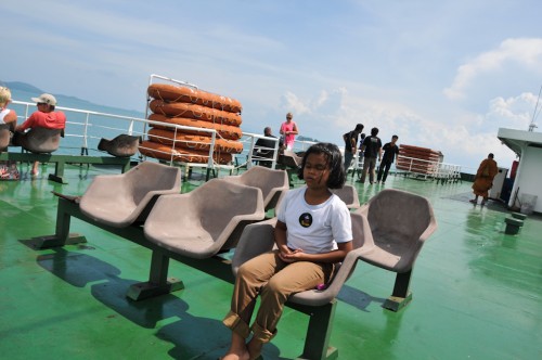 Girl on the ferry deck