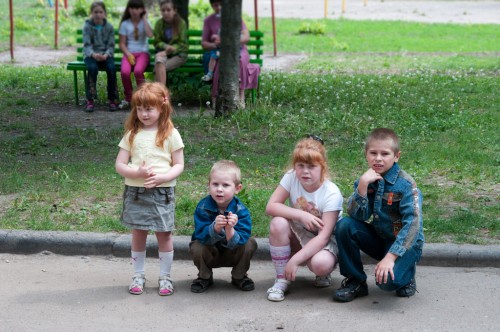 SOME KIDS ARE WAITING FOR CANDIES