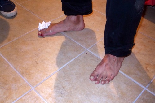 NICOLA ANTONELLI'S FEET AFTER THE PERFORMANCE