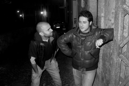 SAVERIO CARINCI AND MAURIZIO DI MARCO ON THE SET OF THEIR SHORT FILM