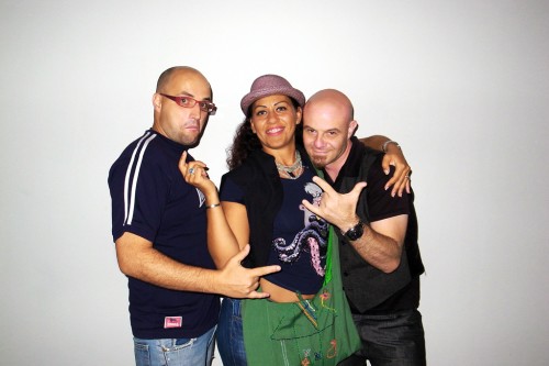 Me, Lidia Costantini and Fausto Bomba in our studio