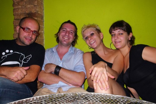 Me, Stefano, Valeria and Cinzia in a bar latino