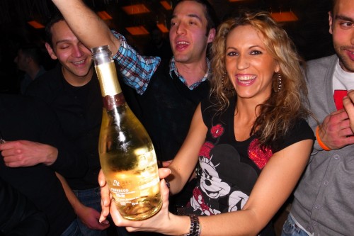 Alessia with a bottle of Prosecco