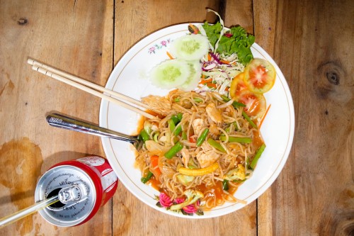 Thai noodles on the Khaosan Road in Bangkok