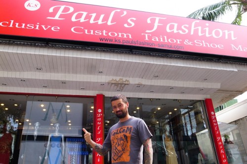 Paul in front of Paul's Fashion