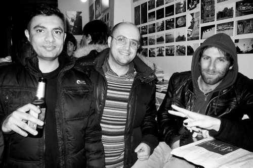 Me, Marco Pace and Lele The Funnels at the Caffetteria Fenaroli
