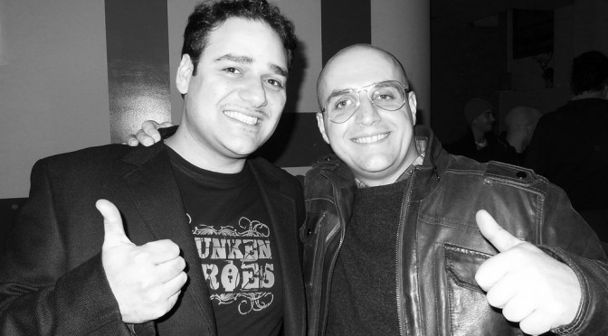 Maham Mehrabi and me at the Drunken Heroes Party