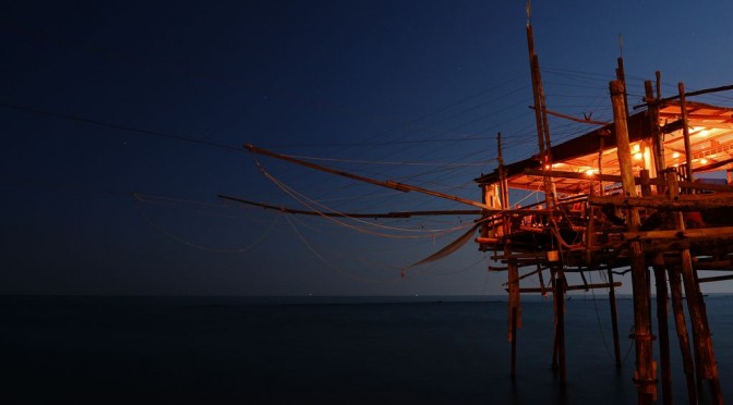 RED TRABOCCO IN THE BLUE NIGHT
