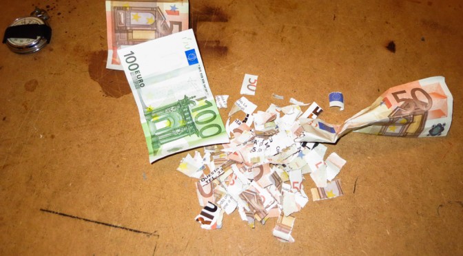 RECYCLED PAPER WITH MONEY