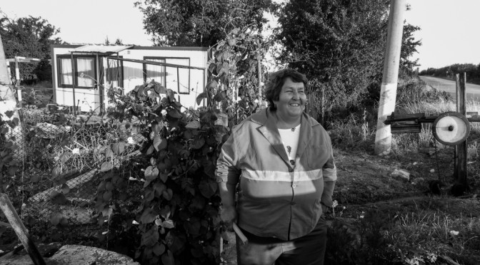 Signal woman at railway station in Bulgaria #2