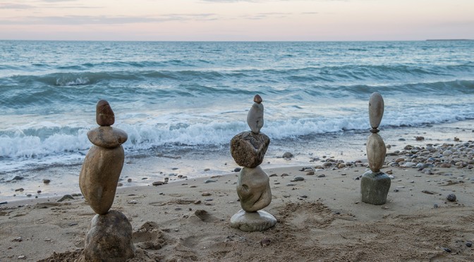 Rock balancing and my favorite beach