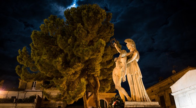 Super Blood Moon on war memorial for the martyrs of the October 6, 1943 #2