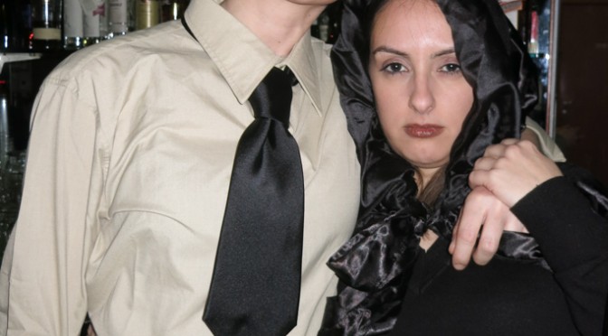 Simona as Hitler and Laura as Lady of Death