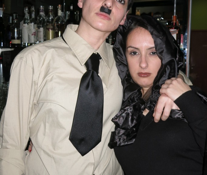 Simona as Hitler and Laura as Lady of Death