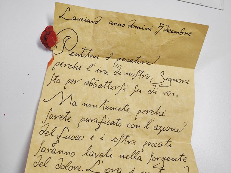a strange letter for me from Il Purificatore