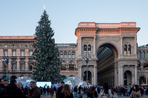 The Christmas tree in Piazza Duomo in Milan