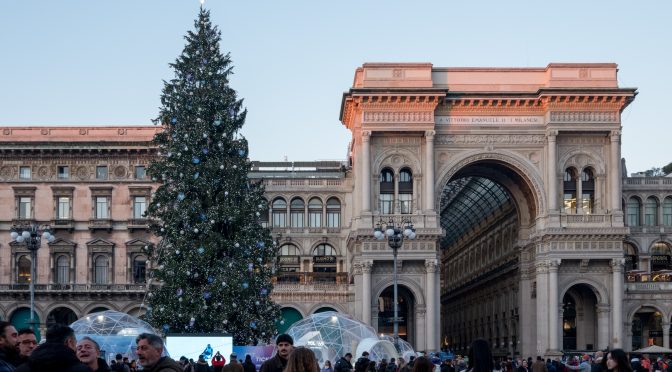The Christmas tree in Piazza Duomo in Milan