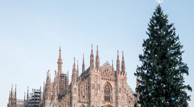 The Milan Cathedral and the Christmas tree