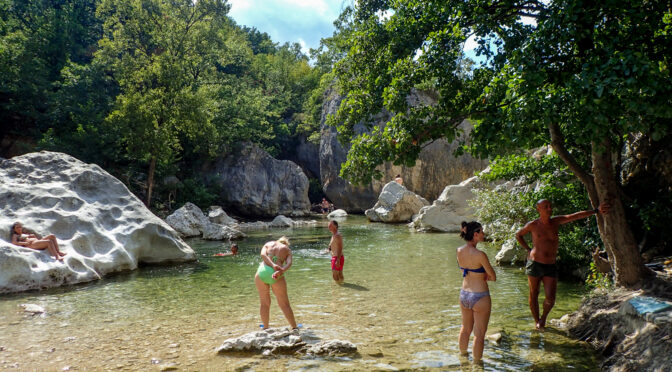 Natural pools in the Sangro River at Villa Santa Maria