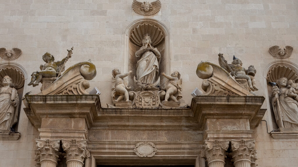 Detail of the main portal of the Mother Church of Saints Peter and Paul in Galatina