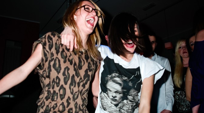 Some girls jump at the Alfonso’s Birthday party