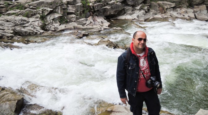 ME ON THE WATERFALLS IN YAREMCHE CARPATHIANS