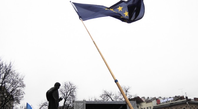 EUROPEAN FLAG IN LVIV