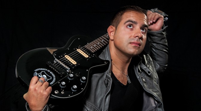 Paolo Snakeboy with his guitar