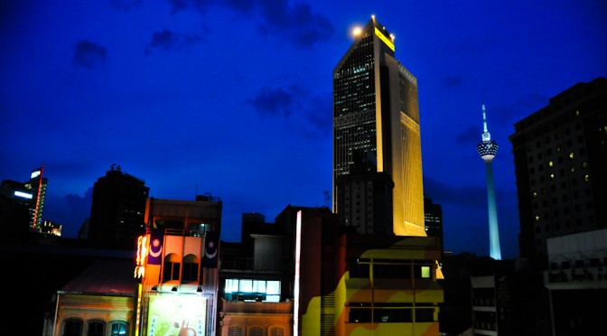 Maybank Numismatic Museum and KL Tower from Chinatown