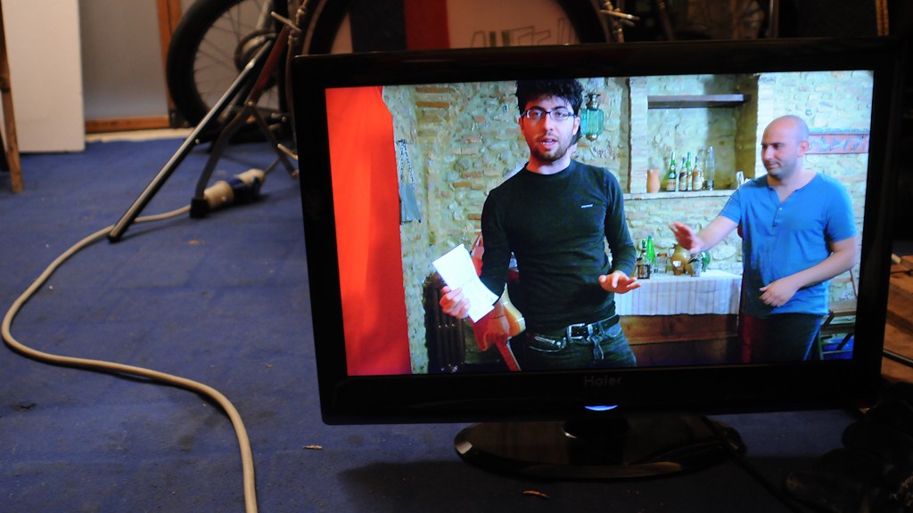 DAVIDE POMPEO ON THE MONITOR DURING A SEQUENCE OF AUFF!! VIDEO CLIP PART #2