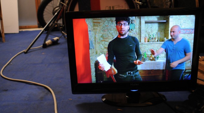 DAVIDE POMPEO ON THE MONITOR DURING A SEQUENCE OF AUFF!! VIDEO CLIP PART #2