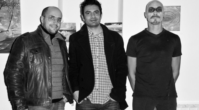 Me, Marco and Nicola at Marco Pace's exhibition at Borgo Rurale in Treglio