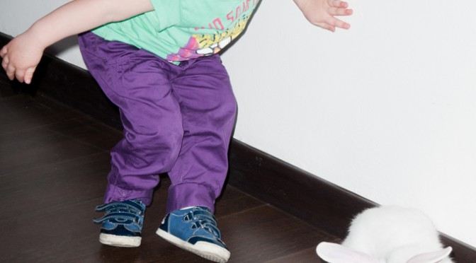 MY NIECE ALLEGRA AND THE WHITE RABBIT