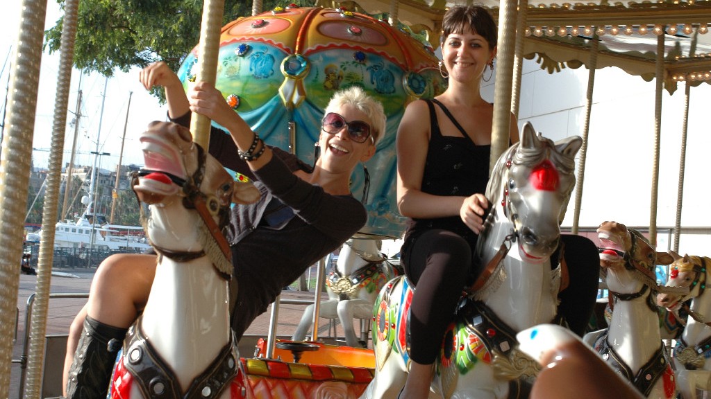 Valeria and Cinzia on the Carousel
