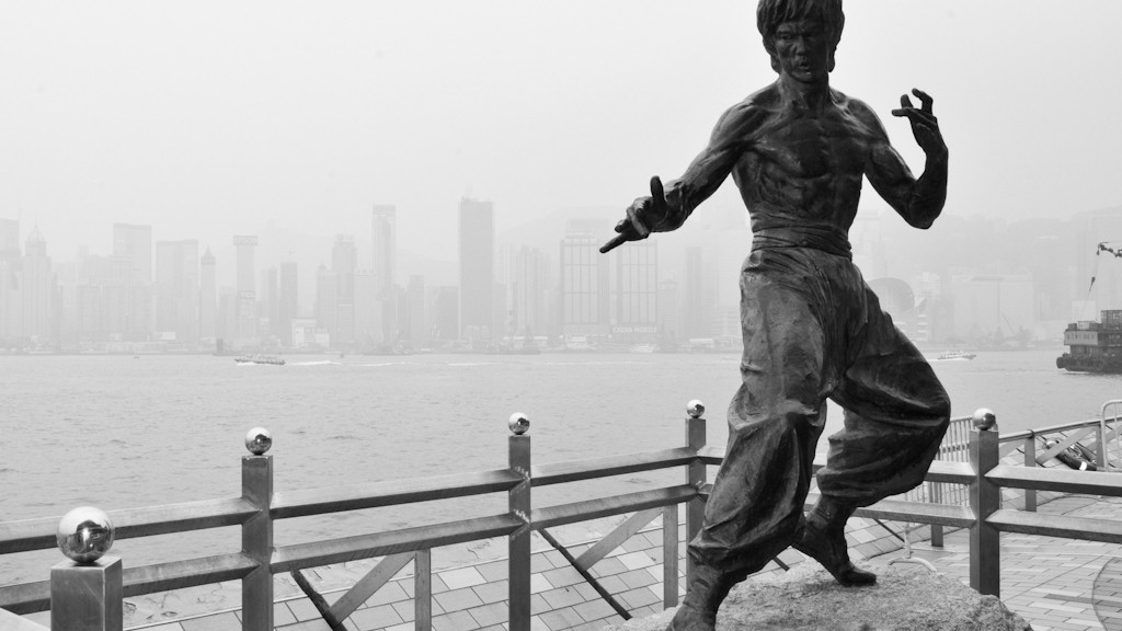 Bruce Lee's sculpture on Avenue of Stars in Hong Kong