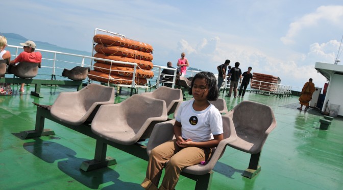 Girl on the ferry deck