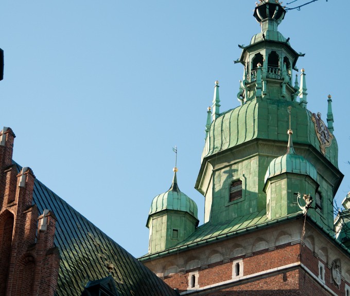Detail of the Wawel Royal Castle in Krakow
