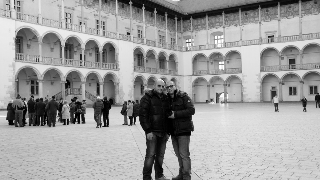 Me and Daniel Ceroli in front of the arcaded courtyard of the Wawel Royal Castle in Krakow