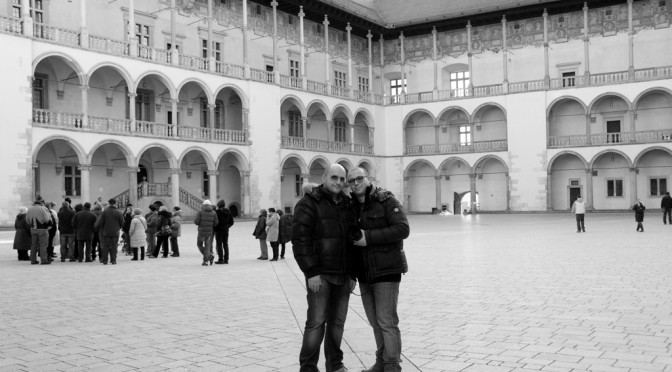 Me and Daniel Ceroli in front of the arcaded courtyard of the Wawel Royal Castle in Krakow