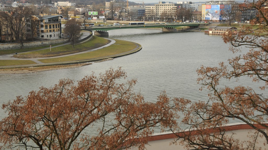 Vistula River near the Wawel Royal Castle in Krakow