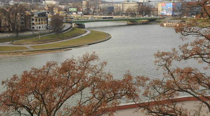 Vistula River near the Wawel Royal Castle in Krakow