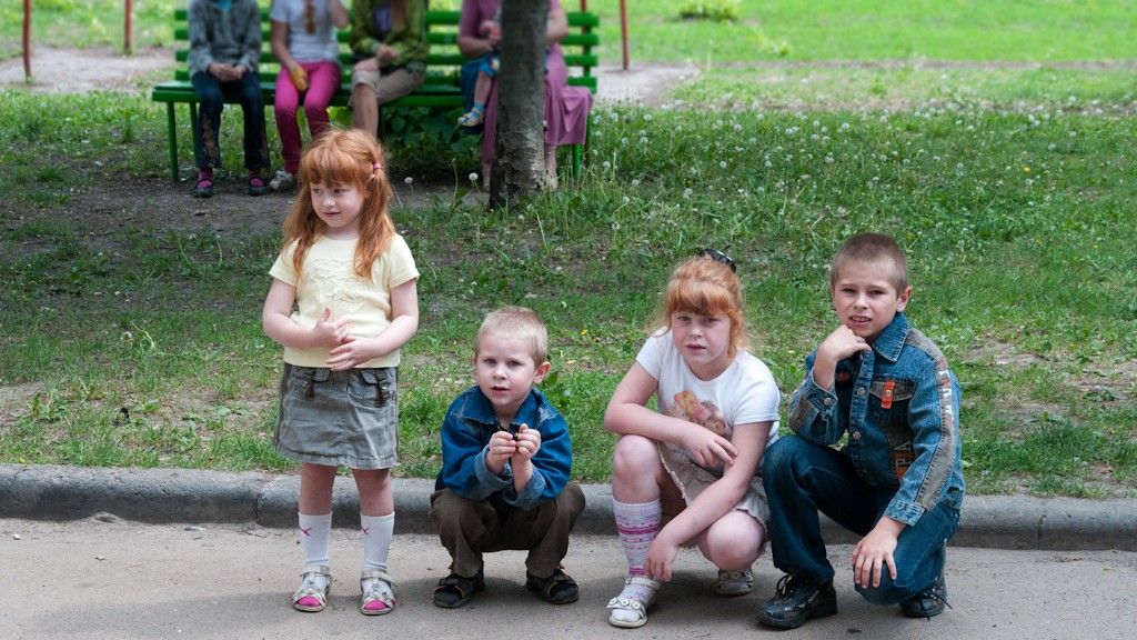 SOME KIDS ARE WAITING FOR CANDIES