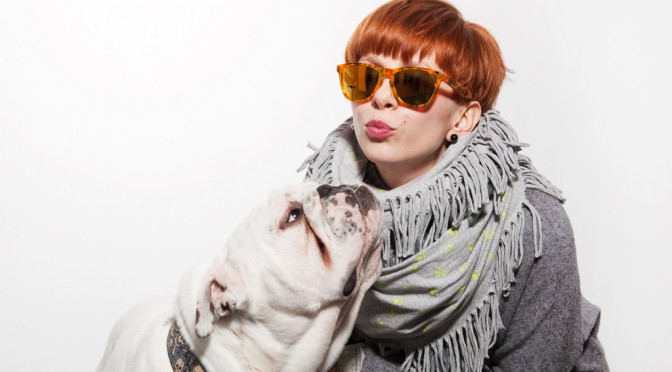 VALERIA AND OSCAR THE DOG AT MY STUDIO