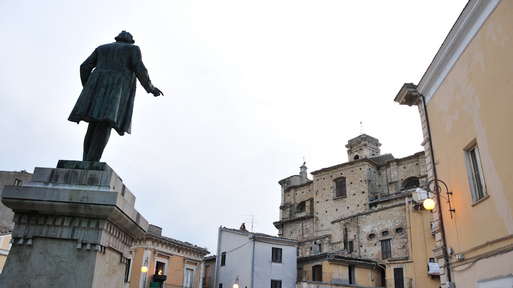 Silvio Spaventa statue on Bomba