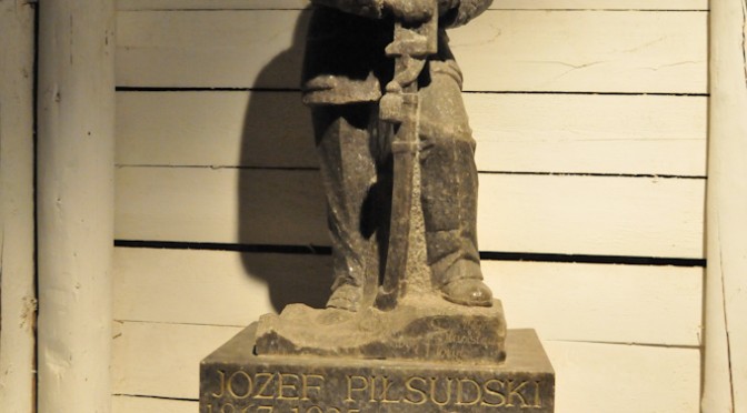 Salt statue of Józef Piłsudski in Wieliczka Salt Mine