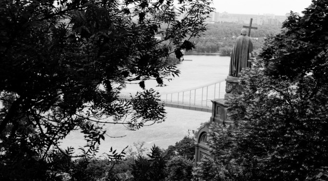 BEHIND THE STATUE OF PRINCE VOLODYMYR THE GREATBEHIND THE STATUE OF PRINCE VOLODYMYR THE GREAT