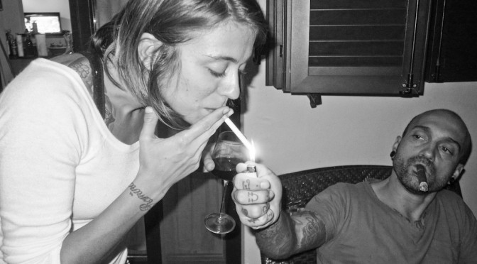 MARCO BIONDI AND MANUELA SMOKE BREAK