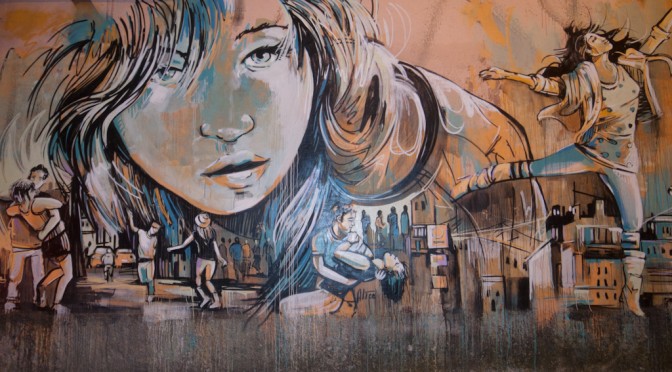 NICE GRAFFITI WALL NEAR CIRCOLO DEGLI ARTISTI IN ROME